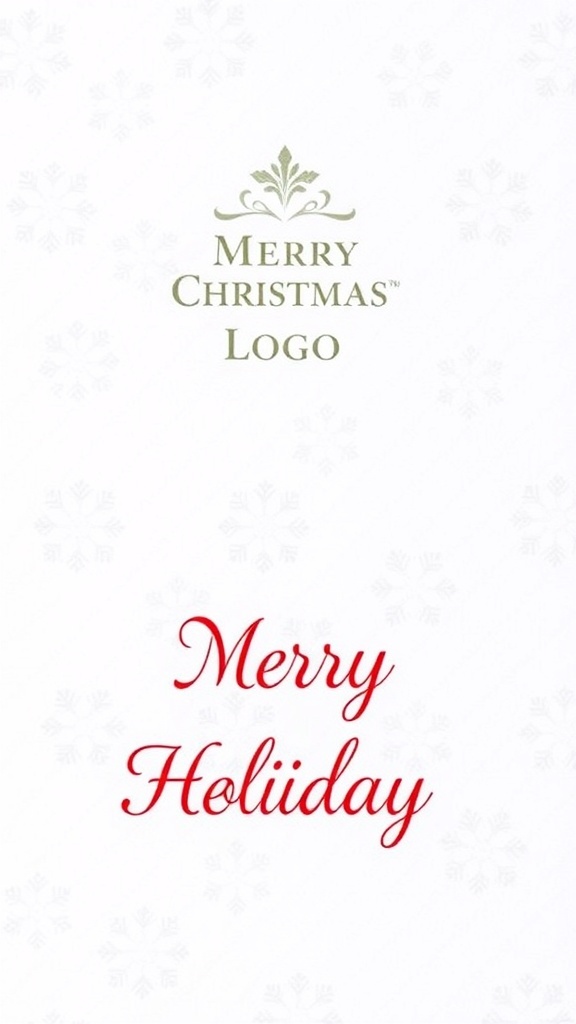 Elegant corporate Christmas card with snowflake design and company logo.